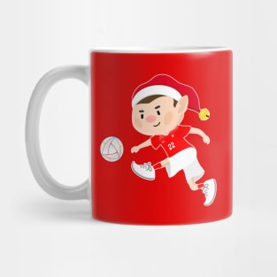 Switzerland football Christmas elf. Football World Cup soccer T-Shirt Mug